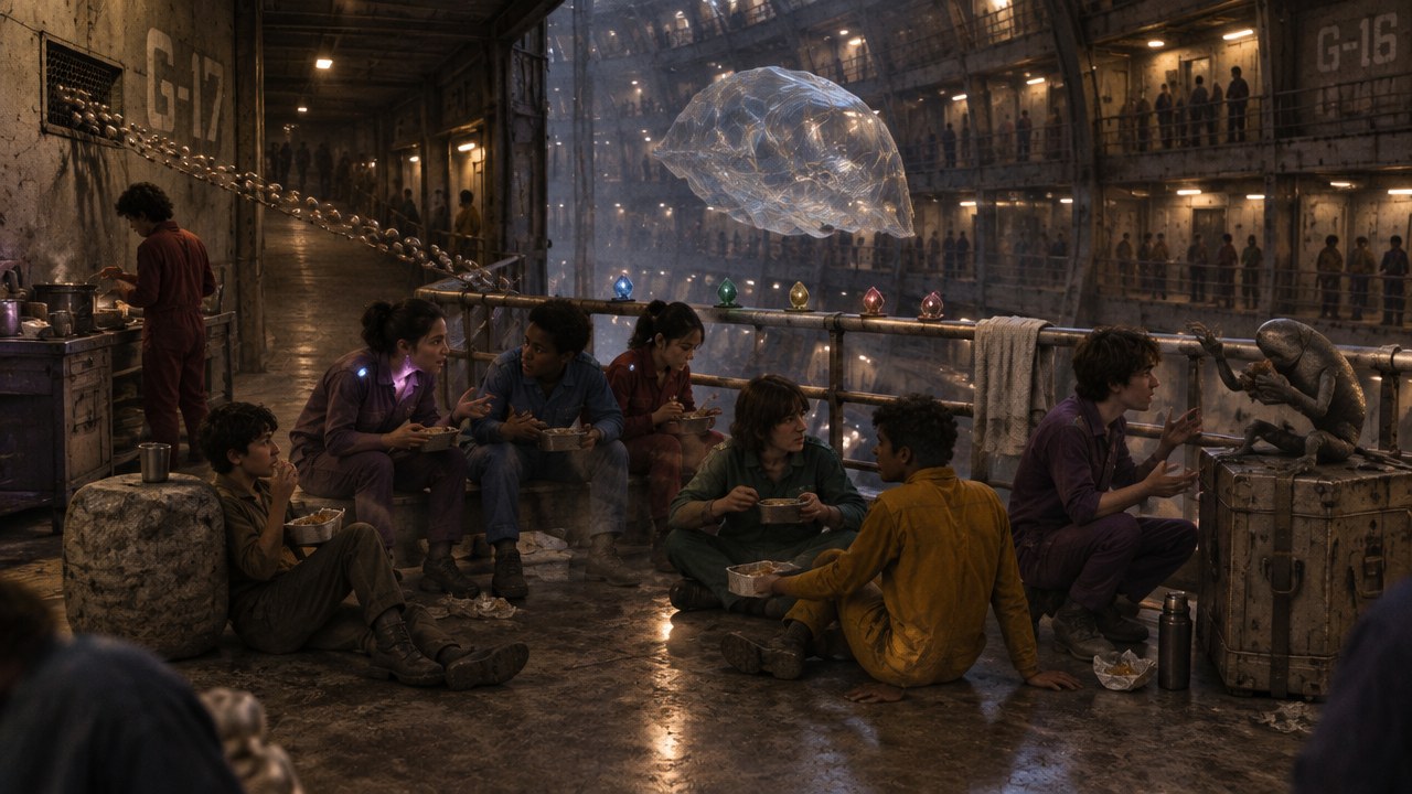 The low gallery at dusk. All five, and not one of them being looked after.
